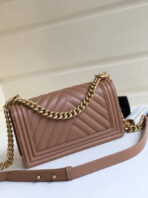 CC MEDIUM 25 BOY BAG IN ASH BROWN LAMBSKIN SILVER HARDWARE - Image 4