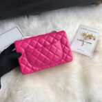 CC 20 CLASSIC SMALL DOUBLE FLAP BAG IN DEEP PINK CALFSKIN - Image 4