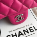 CC 20 CLASSIC SMALL DOUBLE FLAP BAG IN DEEP PINK CALFSKIN - Image 7