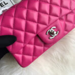 CC 20 CLASSIC SMALL DOUBLE FLAP BAG IN DEEP PINK CALFSKIN - Image 6