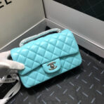 CC 20 CLASSIC SMALL DOUBLE FLAP BAG IN LIGHT BLUE CALFSKIN - Image 4