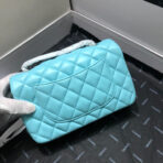 CC 20 CLASSIC SMALL DOUBLE FLAP BAG IN LIGHT BLUE CALFSKIN - Image 5