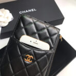 CC MOBILE PURSE 19.5 BLACK GRAINED CALFSKIN GOLD ICON - Image 3