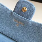 CC FLAP CARD HOLDER 11.5 SKY GRAINED CALFSKIN GOLD ICON - Image 7