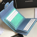 CC FLAP CARD HOLDER 11.5 SKY GRAINED CALFSKIN GOLD ICON - Image 6