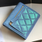 CC FLAP CARD HOLDER 11.5 SKY GRAINED CALFSKIN GOLD ICON - Image 8