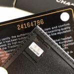 CC FLAP CARD HOLDER 11.5 BLACK GRAINED CALFSKIN GOLD ICON - Image 10