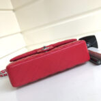 FLAP BAG MEDIUM 25CM RED LAMBSKIN SILVER HARDWARE - Image 4