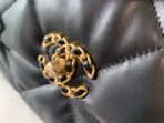 19 FLAP BAG 30 BLACK GOATSKIN GOLD HARDWARE - Image 4