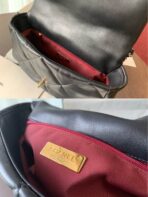 19 FLAP BAG 30 BLACK GOATSKIN GOLD HARDWARE - Image 8