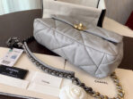 19 FLAP BAG 30 GREY GOATSKIN GOLD HARDWARE - Image 4