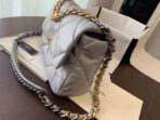 19 FLAP BAG 30 GREY GOATSKIN GOLD HARDWARE - Image 6