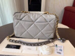 19 FLAP BAG 30 GREY GOATSKIN GOLD HARDWARE - Image 3