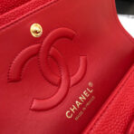 FLAP BAG MEDIUM 25CM RED CAVIAR GOLD HARDWARE - Image 7
