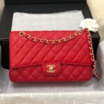 FLAP BAG MEDIUM 25CM RED CAVIAR GOLD HARDWARE - Image 2