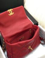 19 FLAP BAG 26 RED LAMBSKIN GOLD HARDWARE - Image 9