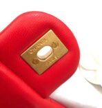 MINI SQUARE CLASSIC FLAP BAG 17CM RED LAMBSKIN GOLD HARDWARE - Image 6