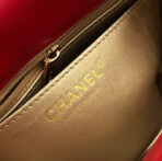 MINI SQUARE CLASSIC FLAP BAG 17CM RED LAMBSKIN GOLD HARDWARE - Image 9