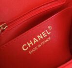 MINI SQUARE FLAP BAG 17CM RED LAMBSKIN GOLD HARDWARE - Image 7