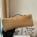 KELLY CUT 31 IN TORTILLA BROWN ALLIGATOR LEATHER WITH SILVER HARDWARE - Image 4