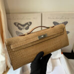 KELLY CUT 31 IN TORTILLA BROWN ALLIGATOR LEATHER WITH SILVER HARDWARE - Image 2