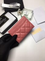 CC CARD HOLDER 11.2 CORAL CALFSKIN SILVER ICON - Image 7