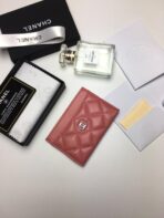 CC CARD HOLDER 11.2 CORAL CALFSKIN SILVER ICON - Image 4