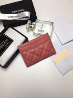 CC CARD HOLDER 11.2 CORAL CALFSKIN SILVER ICON - Image 5