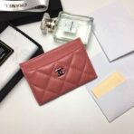 CC CARD HOLDER 11.2 CORAL CALFSKIN SILVER ICON - Image 2
