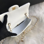 CC MINI 20 BAG IN WHITE CALFSKIN GOLD HARDWARE - Image 5