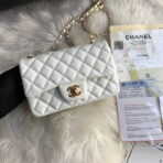 CC MINI 20 BAG IN WHITE CALFSKIN GOLD HARDWARE - Image 2