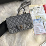 CC MINI 20 BAG IN SHADOW GREY CALFSKIN GOLD HARDWARE - Image 3