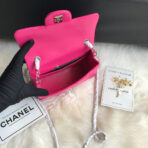CC MINI 20 BAG IN BRIGHT PINK CALFSKIN WITH STRAP - Image 5
