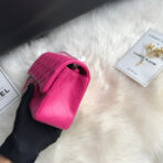 CC MINI 20 BAG IN BRIGHT PINK CALFSKIN WITH STRAP - Image 6