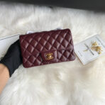 CC MINI 20 BAG IN RED BROWN CALFSKIN GOLD HARDWARE - Image 2
