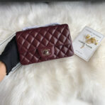 CC MINI 20 BAG IN RED BROWN CALFSKIN GOLD HARDWARE - Image 3