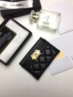 CC BOY CARD HOLDER 11.2 BLACK CALFSKIN GOLD ICON - Image 5
