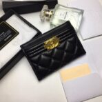 CC BOY CARD HOLDER 11.2 BLACK CALFSKIN GOLD ICON - Image 2