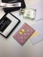 CC BOY CARD HOLDER 11.2 BABY PINK CALFSKIN GOLD ICON - Image 4
