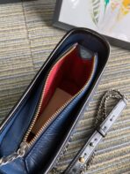 CC MEDIUM 20 HOBO BAG IN AEGEAN BLUE MIX BLACK CALFSKIN WITH STRAP - Image 9