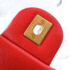 MINI RECTANGLE CLASSIC FLAP BAG 20CM RED LAMBSKIN GOLD HARDWARE - Image 7