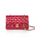 MINI RECTANGLE FLAP BAG 20CM RED PATENT CALFSKIN GOLD HARDWARE - Image 2