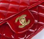 MINI RECTANGLE FLAP BAG 20CM RED PATENT CALFSKIN GOLD HARDWARE - Image 9