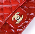 MINI RECTANGLE FLAP BAG 20CM RED PATENT CALFSKIN SILVER HARDWARE - Image 4