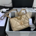CC MEDIUM 26 FLAP BAG IN BEIGE CREAM LAMBSKIN - Image 2