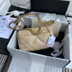 CC MEDIUM 26 FLAP BAG IN BEIGE CREAM LAMBSKIN - Image 3