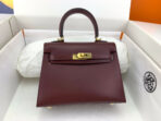 KELLY MINI 20 BAG IN WINE RED SMOOTH  WITH GOLD HARDWARE - Image 2