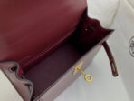 KELLY MINI 20 BAG IN WINE RED SMOOTH  WITH GOLD HARDWARE - Image 9