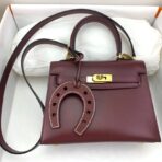 KELLY MINI 20 BAG IN WINE RED SMOOTH  WITH GOLD HARDWARE