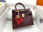 KELLY MINI 20 BAG IN WINE RED SMOOTH  WITH GOLD HARDWARE - Image 8